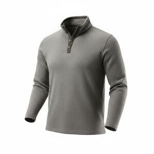 UNTUCKit Sweater Parkson Fleece Pullover 1/4 Snap Button Men’s Large Gray